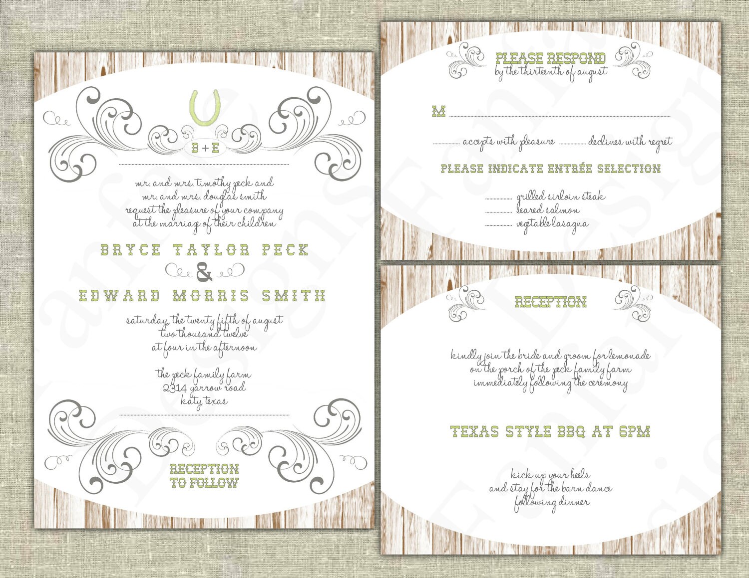 SALE 10% OFF - DIY Printable Carly Rae Wedding Invitation Suite in Download Digital Files