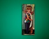 Vintage 1960s Harlequin Girl Print by Eden