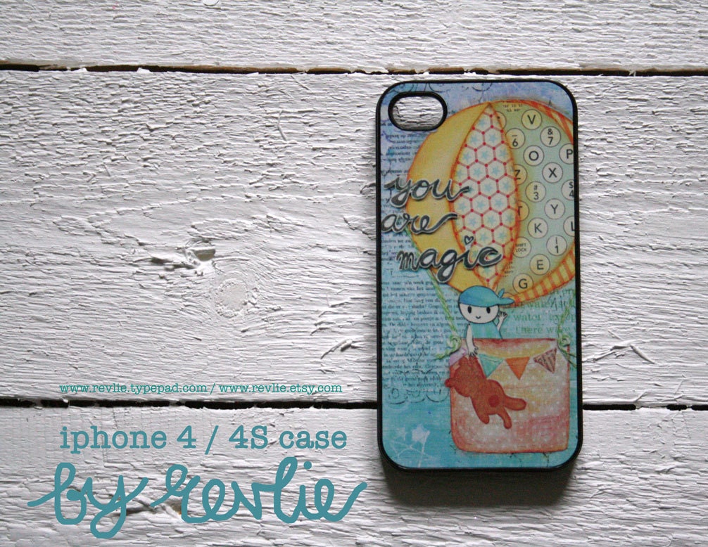 iphone 4 - Iphone 4S case. black or white hardcase. limited edition design "you are magic" by Revlie