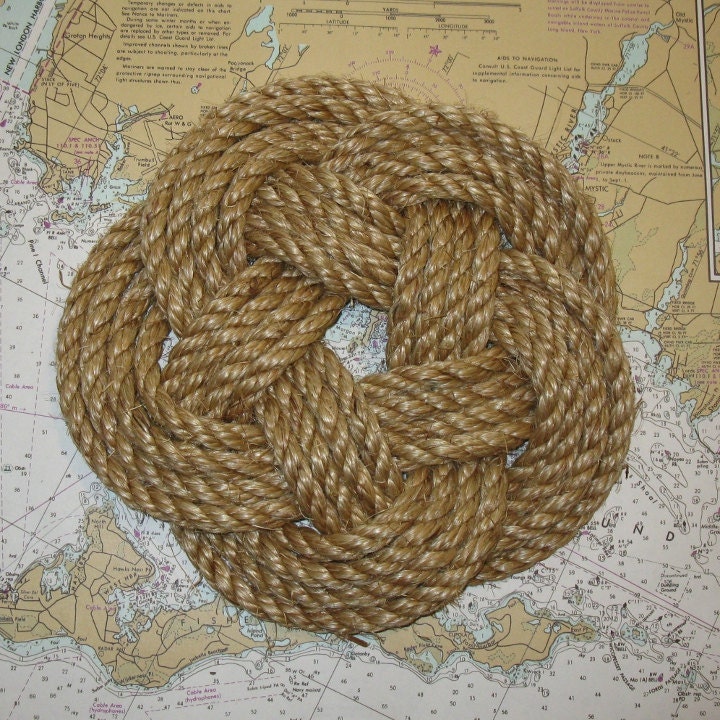 Nautical Manila Woven Turks Head Trivet or Thump Pad