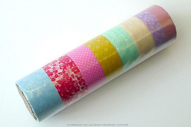Mini Washi Tape Set of 8 - Floral 16B