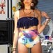 Fringe tie dye retro swimsuit