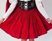 Steampunk Little Red Riding Hood Steam Punk  Victorian Womens Halloween Costume Skirt Blouse Vest Hooded Cape Large