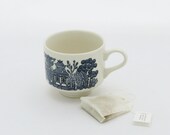 Four Vintage English Blue Willow Cups