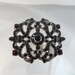 Vintage Victorian Revival Brooch. Black Rhinestone Pin.