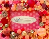 Pink Button Picture Frame for 4"x6" photo
