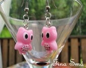 hoo hoo don't miss these Cute Pink resin Owl Earrings