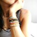 Mixed up - Four bohemian stacking bracelets at your colors choice orange turquoise red black coral