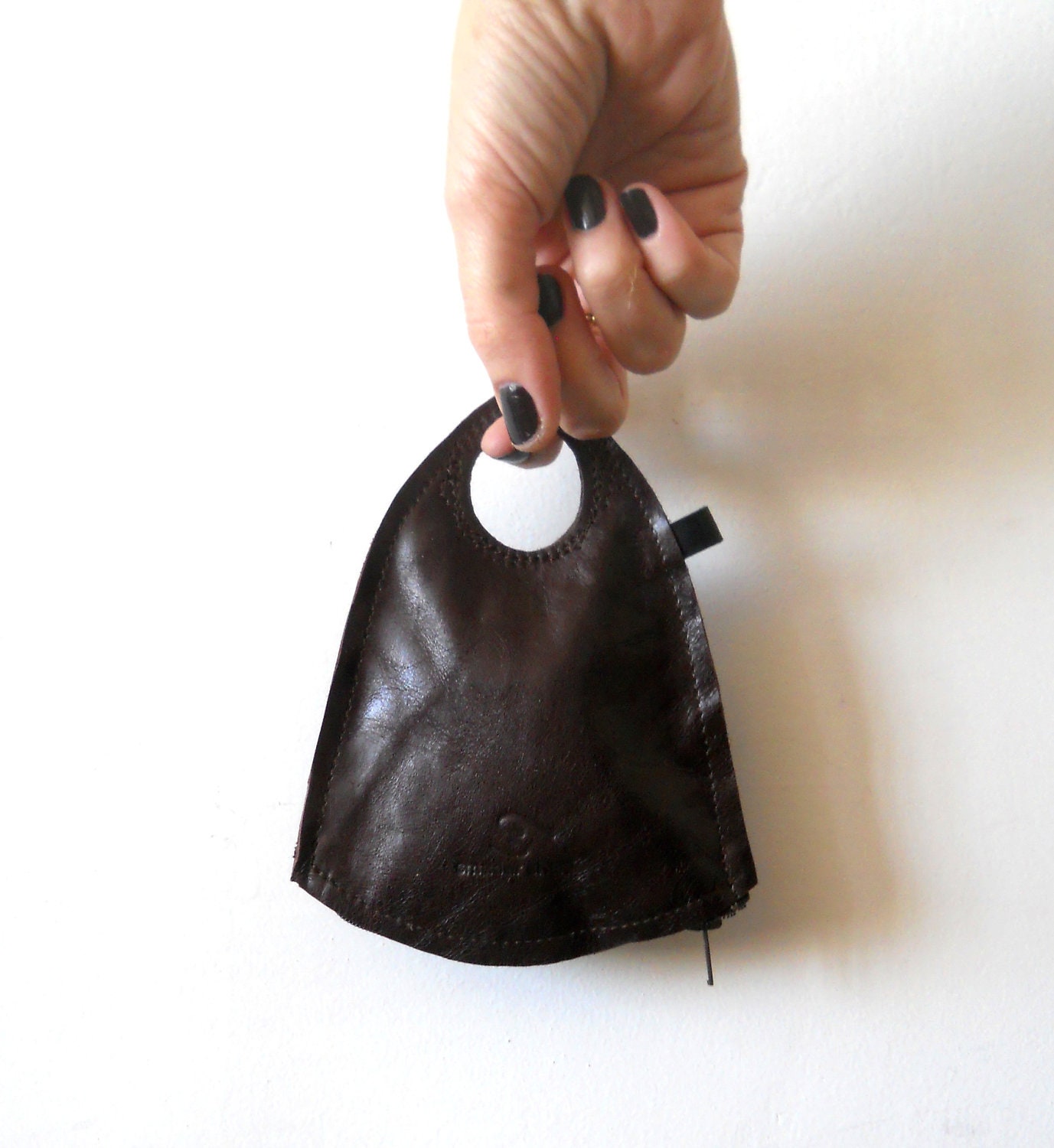 Finger wallet -  the perfect gift -dark brown