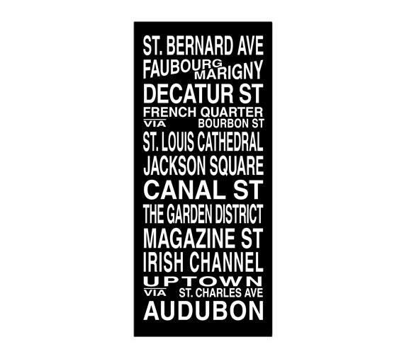 New Orleans Destination Roll / Subway Scroll / Tram Banner / Bus Schedule 22in x  50in - Ready to Hang