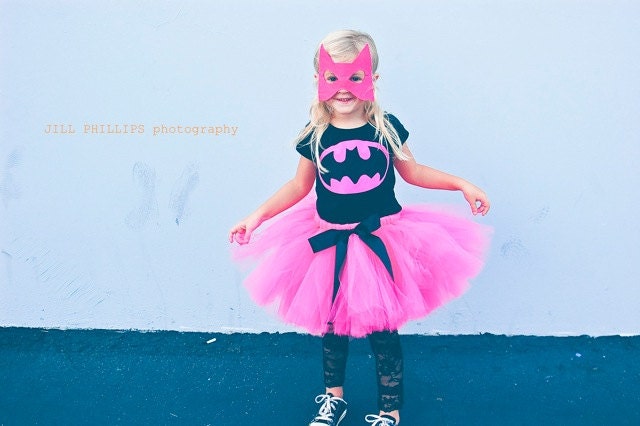 Pink Batgirl a Batman inspired Tutu Costume includes shirt and tutu