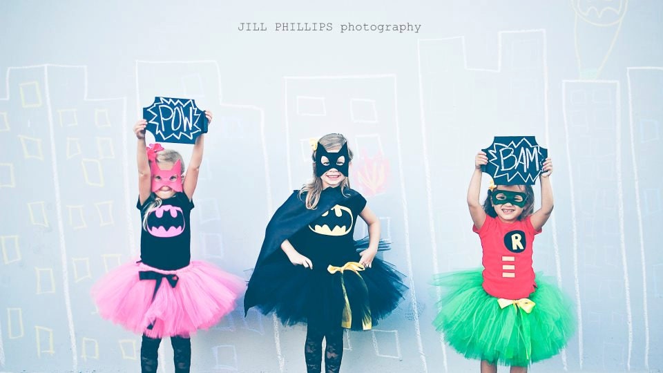 Batman inspired Tutu costume including cape and mask