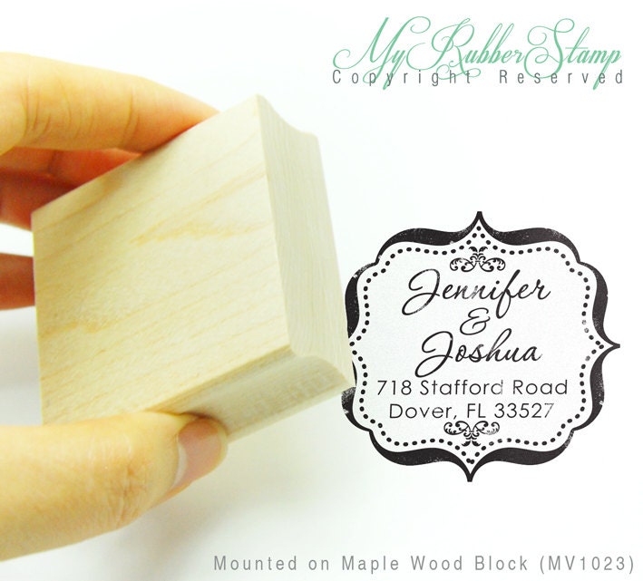 Custom Rubber Address Stamp -Something Different (Maple Wood Block). Return Address, Wedding Stamp, Housewarming Gift (MW1023)