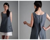 apron dress grey linen