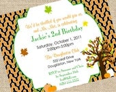 Fall Pumpkin Halloween Birthday Party Invitation - PRINTABLE - By A Blissful Nest