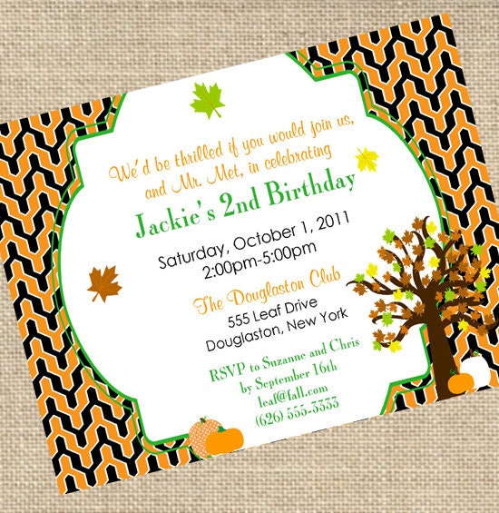 Fall Pumpkin Halloween Birthday Party Invitation - PRINTABLE - By A Blissful Nest Il_570xn