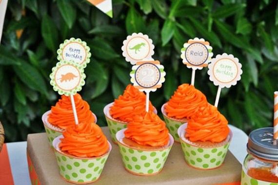 Dinosaur Cupcake Toppers Party Circles - PRINTABLE - By A Blissful Nest Il_570xn