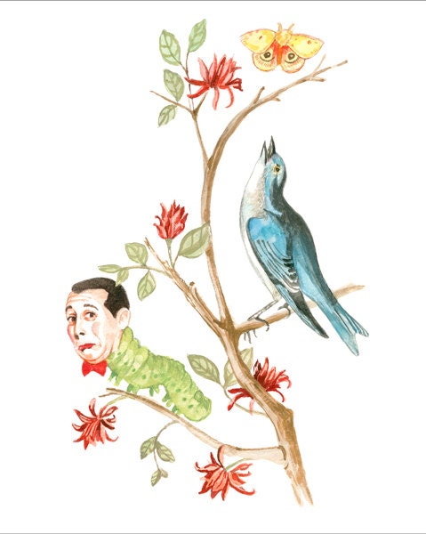 Pee wee herman as a caterpillar prints