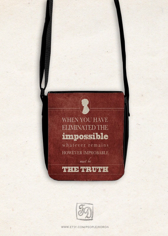 SHERLOCK HOLMES - shoulder bag , quotation