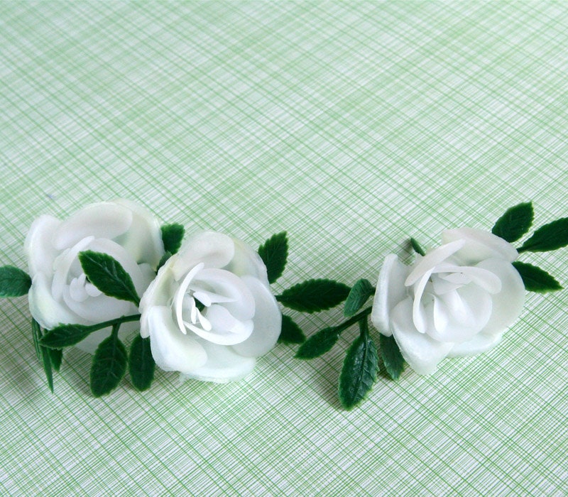 White Rose Cupcake Toppers (12) Il_570xn