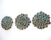 Ceramic tiles Wall decor A set of Round wall art tiles Ceramic sculptures tiles beach style wall hanging