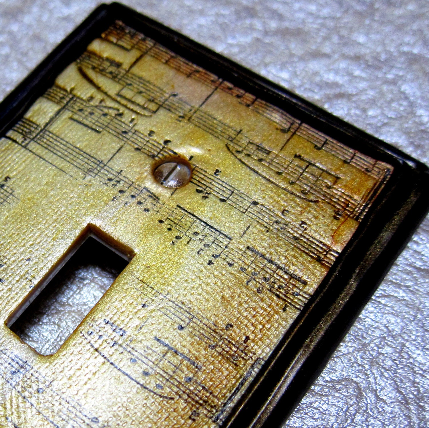 Sheet Music light switchplate cover single toggle MADE TO ORDER handcrafted polymer clay