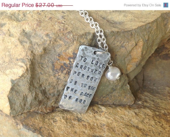 SALE To Love Another. Les Miserables Inspired Necklace.