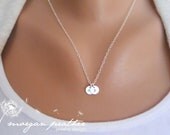 Customized Sterling Silver 1/4" Disc Necklace - Hand Stamped Initial - Personalized Charm - Sterling Silver Fine Cable Chain - morganprather