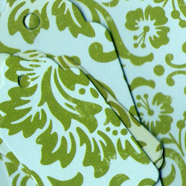 Mossy green and baby blue gift tag