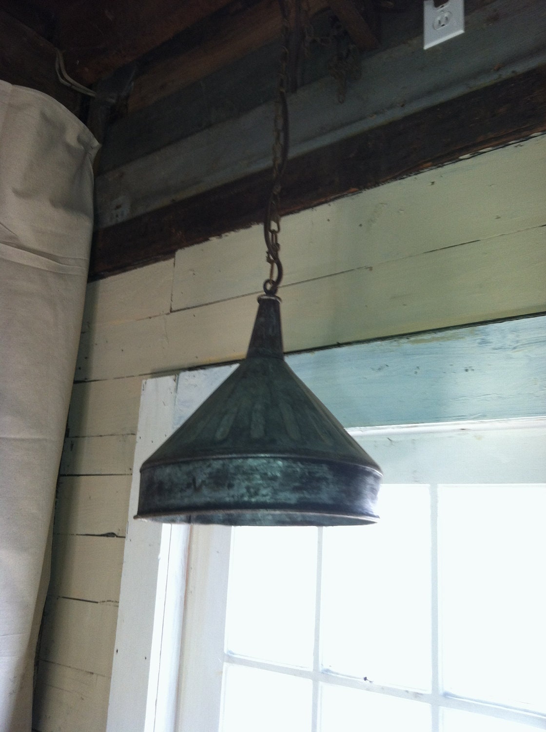 Industrial hanging lamp, up cycled, farmhouse decor,