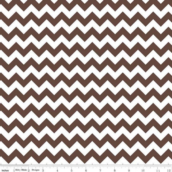 In stock Chevron in BROWN small by Riley Blake Designs  1/2 yard
