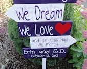 Beach Wedding Signs. Five Customized Directional Signs with Arrows with Bride and Grooms Names/Date. Wedding Ceremony, Event or Celebration.