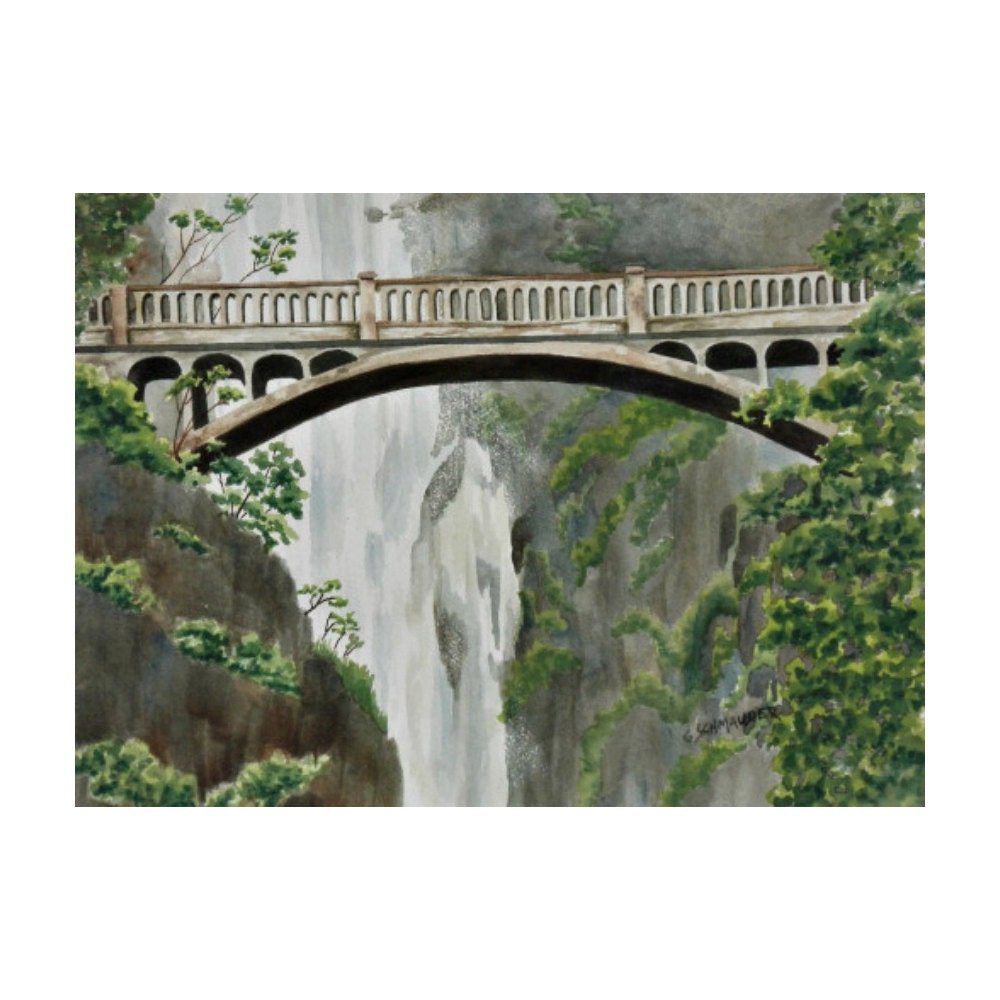 Bridge at Multnomah Falls -  Limited Edition Giclee