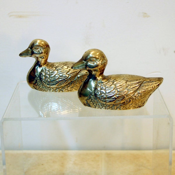 Vintage Brass Duck Figurines