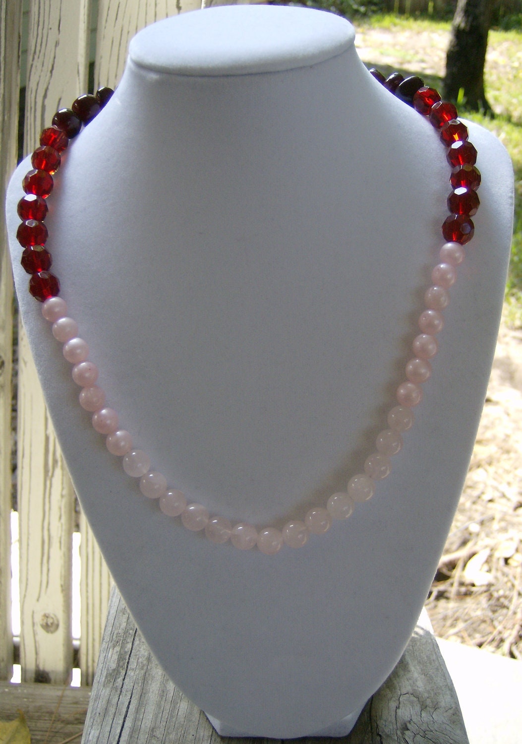 Red to Pink Ombre Necklace