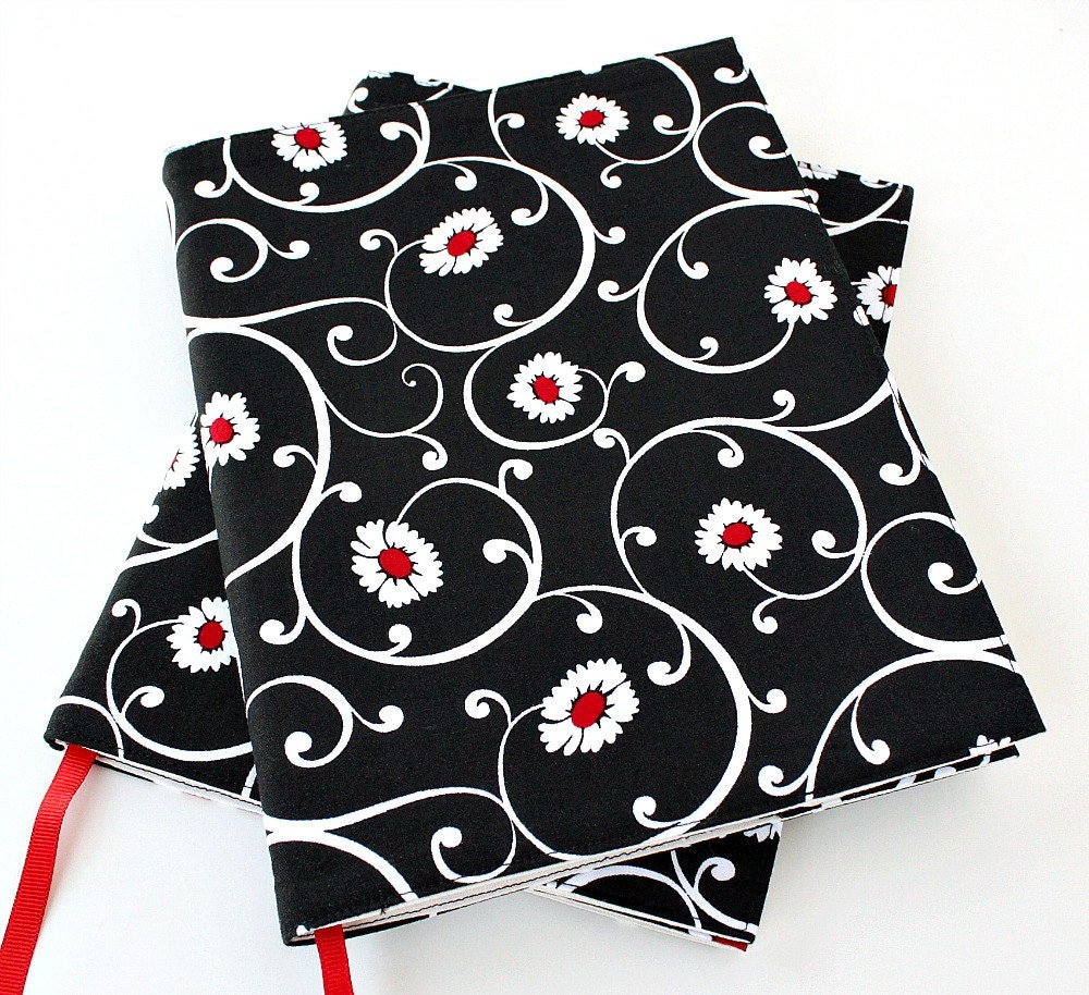 Reusable journal cover for composition notebooks - Floral Vines
