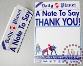Superhero Newspaper PRINTABLE Thank You Cards
