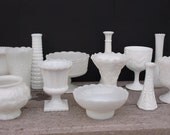 BAKER'S DOZEN Vintage Milk Glass Vases