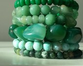 Chunky Green Bracelet, Beaded Bracelet, Large Beads, Natural Stones, Aventurine, Agate, Ready To Ship, Summer Jewelry