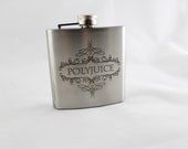 Polyjuice Flask, inspired by Harry Potter 6 oz. Stainless Steel Laser Engraved