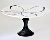 Cake Stand / Cupcake Stand / Dessert Pedestal -Modern Floral-As Featured in BRIDES Magazine