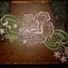 Hand Dyed Venise Lace  Pansy Floral Applique  Antique Pink Rose Sage