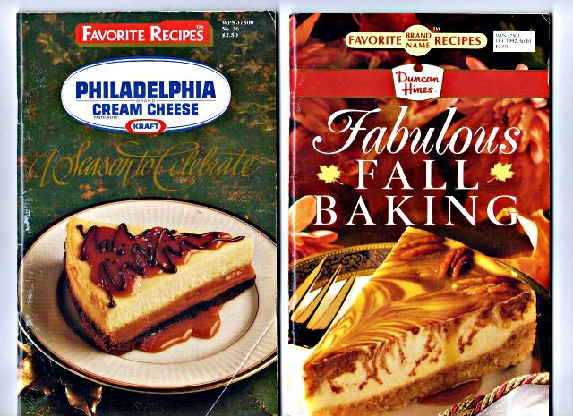 Retro Fall Baking Cookbooks - Duncan Hines and Philadelphia Cream Cheese Recipes
