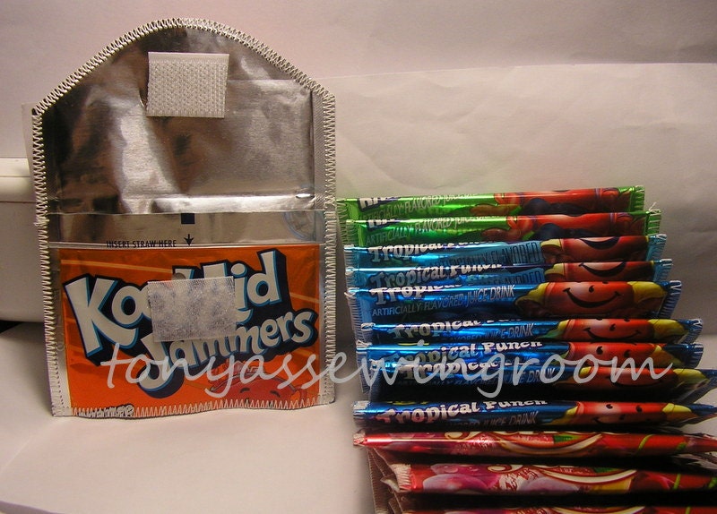 Lot of 12 Random Colors Capri Sun Kool Aid Jammers Velcro Coin Purse Birthday Parties Partys School get togethers