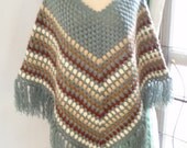 Crochet Poncho Grey