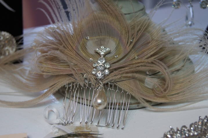Wedding Peacock Fascinator - Hair Comb