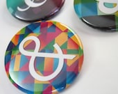 Colorful Ampersand 1 1/2 inches (38mm) Pinback Button