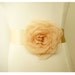 Wedding Sash. Pastel Champagne Beige rose flower sash belt by Nia Person, Champagne Wedding Belt