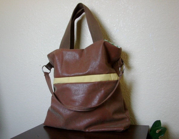 Striped Brown Hobo Bag