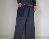 The Most Comfortable Pants Ever For This Autumn...3 Tone Dark Blue Thai Fishermen Pants In Stonewashed Medium Weight Cotton